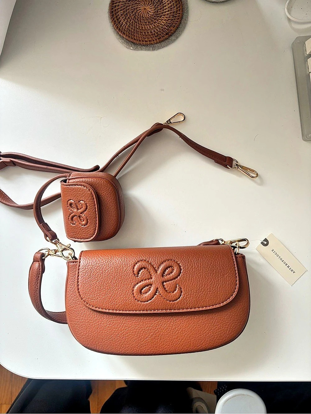 Anthropologie Maeve Brown Saddle Bag NWT